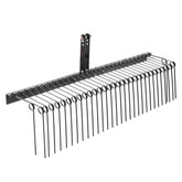 Tow Behind Landscape Rake 72in Dethatcher with 32 Steel Tines Fits Category 1 3 Point Hitch for Tractor Leaves Pine Needles Straw Grass